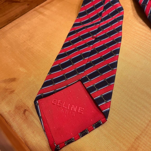 Slim vintage Celine Paris tie in exceptional quality, silk - Picture 4 of 5